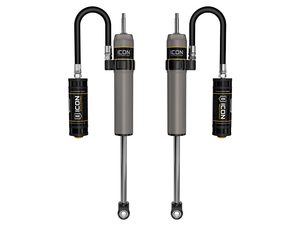 2005-2025 Ford Super Duty 4WD 0-2.5 Inch Lift Front V.S. 2.5 Aluminum Series Shock Absorbers Remote Reservoir Pair Icon Vehicle Dynamics
