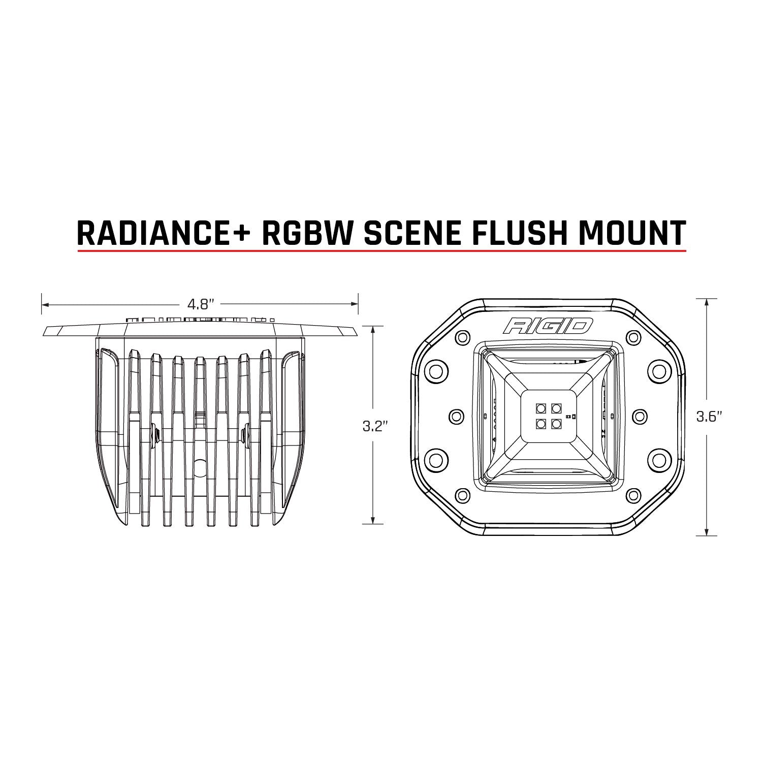 Radiance Plus Scene RGBW Flush Mount Pair RIGID Industries