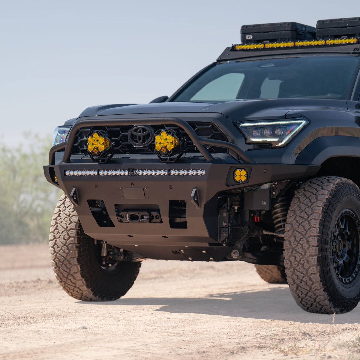 4Runner Overland Series Front Bumper / 6th Gen / 2025-2026 / High Bar with Headlight Hoops / Powder Coated
