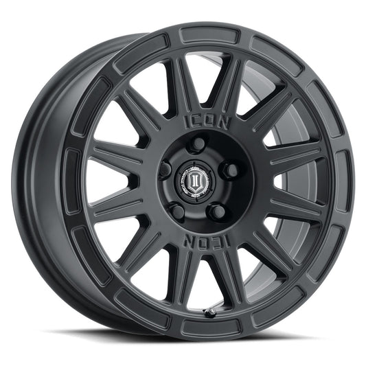 Ricochet 15 X 7 / 5 X 100 / 15MM / 4.6 Inch Back Space Satin Black, ICON Alloys