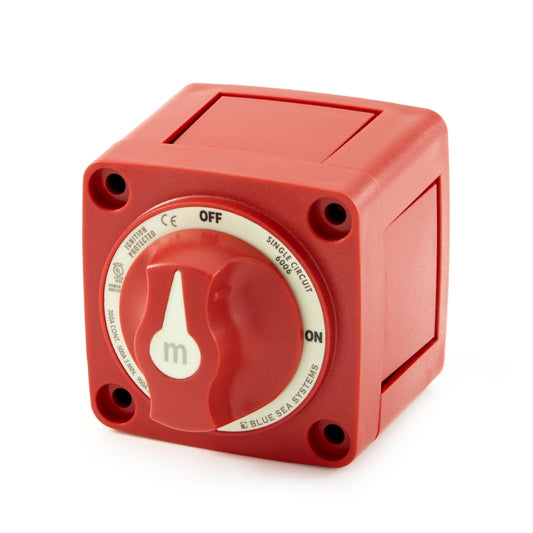 Blue Sea Systems 6006 m-Series Battery Disconnect Switch, 2 Position, On-Off, 300A, 48VDC