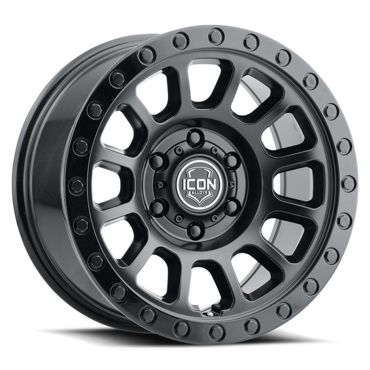 Hulse 17 X 8.5 / 5 X 150 25MM Offset 5.75 Inch Back Space Double Black, ICON Alloys