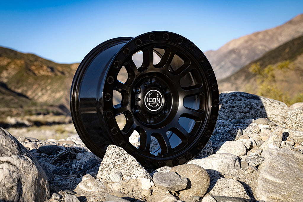 Hulse 17 X 8.5 5 X 4.5 0MM Offset 4.75 Inch Back Space Double Black, ICON Alloys