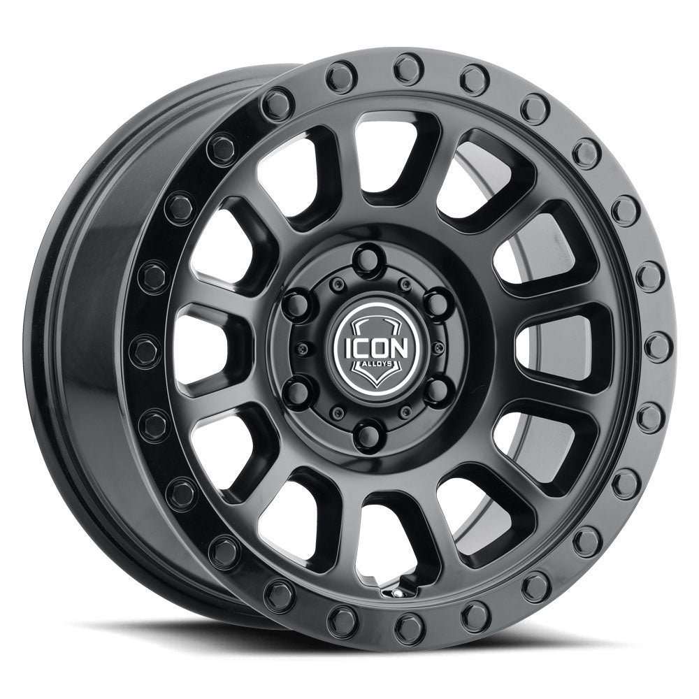 Hulse 18 X 9 / 6 X 5.5 25MM Offset 6 Inch Back Space Double Black, ICON Alloys