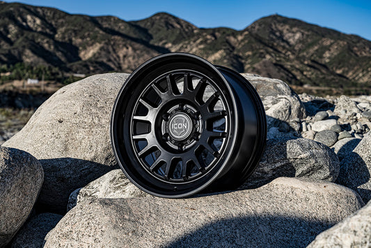 Anza 17 X 8.5 / 6 X 5.5 25MM Offset 5.75 Inch Back Space Satin Black, ICON Alloys