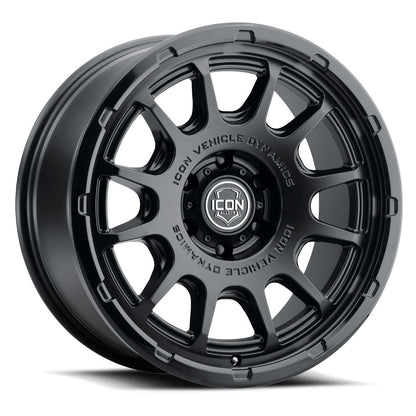Rancho 20 X 9 / 5 X 5 -12MM Offset 4.5 Inch Back Space Double Black, ICON Alloys