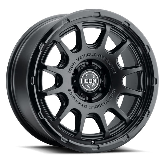 Rancho 20 X 9 / 5 X 5 -12MM Offset 4.5 Inch Back Space Double Black, ICON Alloys