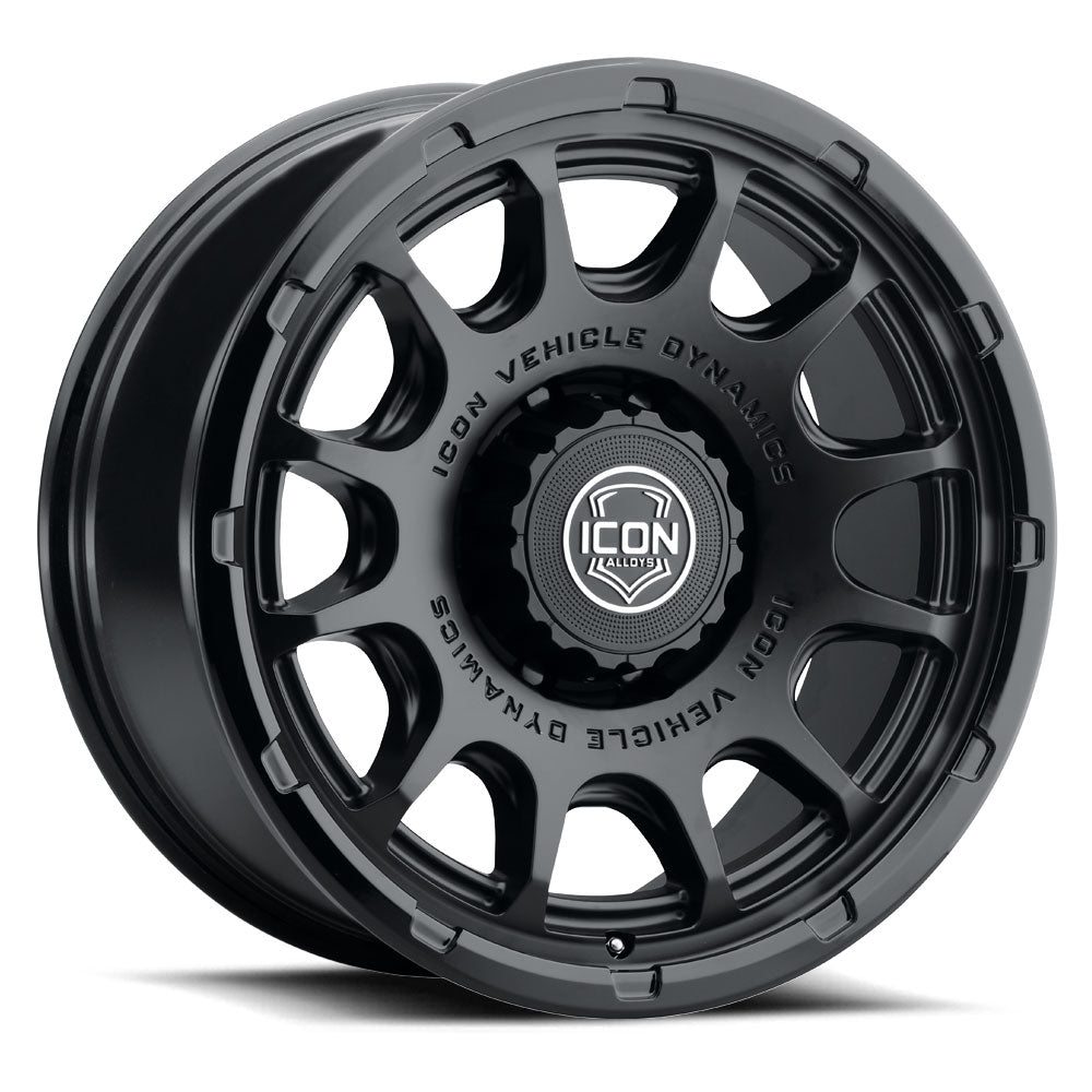 Rancho 20 X 9 / 8 X 6.5 12MM Offset 5.5 Inch Back Space Double Black, ICON Alloys