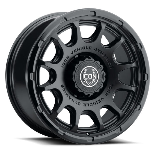 Rancho 20 X 9 / 8 X 170 6MM Offset 5.25 Inch Backspace Double Black, ICON Alloys