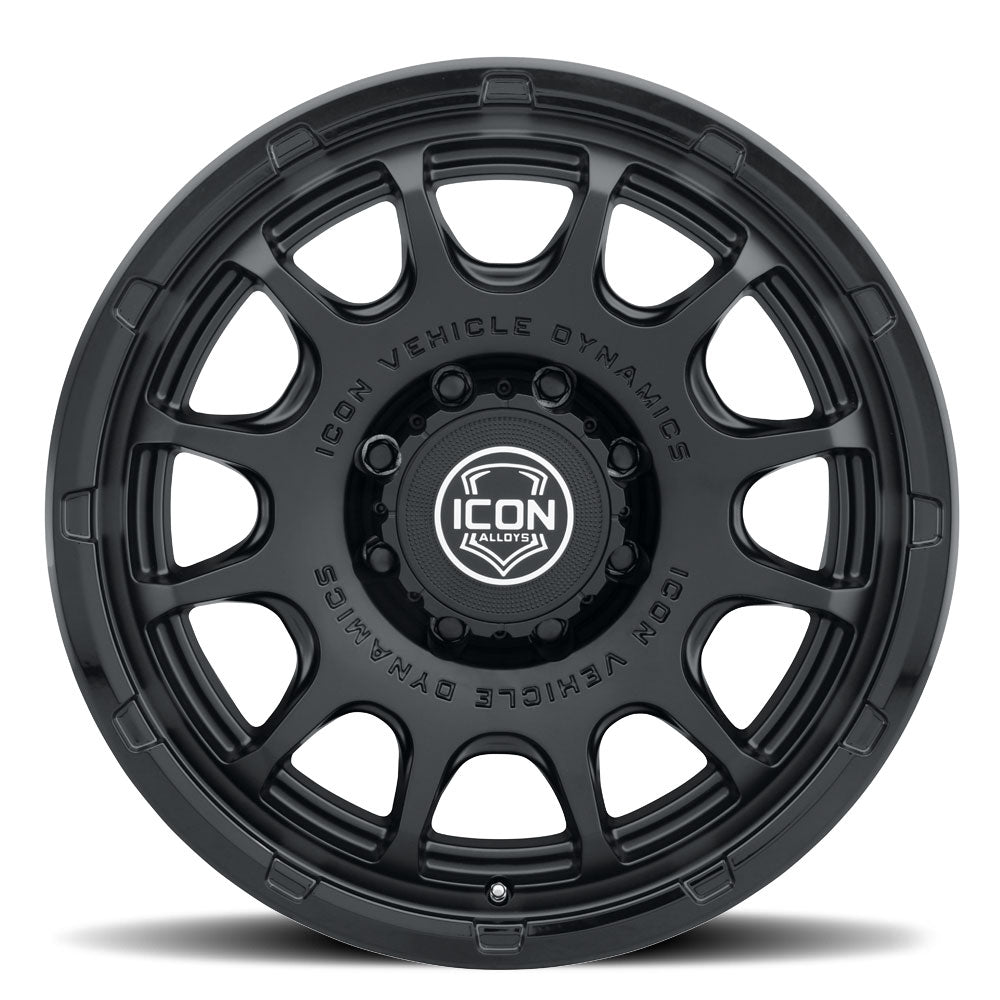 Rancho 20 X 9 / 8 X 170 6MM Offset 5.25 Inch Backspace Double Black, ICON Alloys