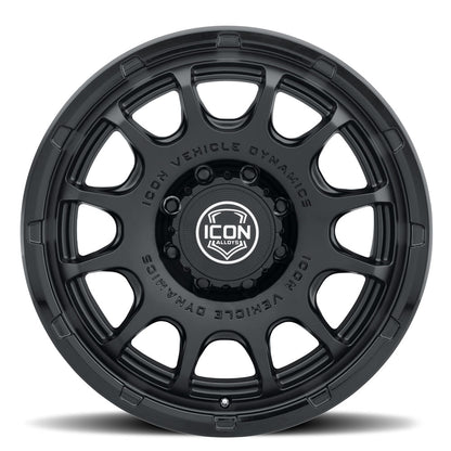 Rancho 20 X 9 / 8 X 170 6MM Offset 5.25 Inch Backspace Double Black, ICON Alloys