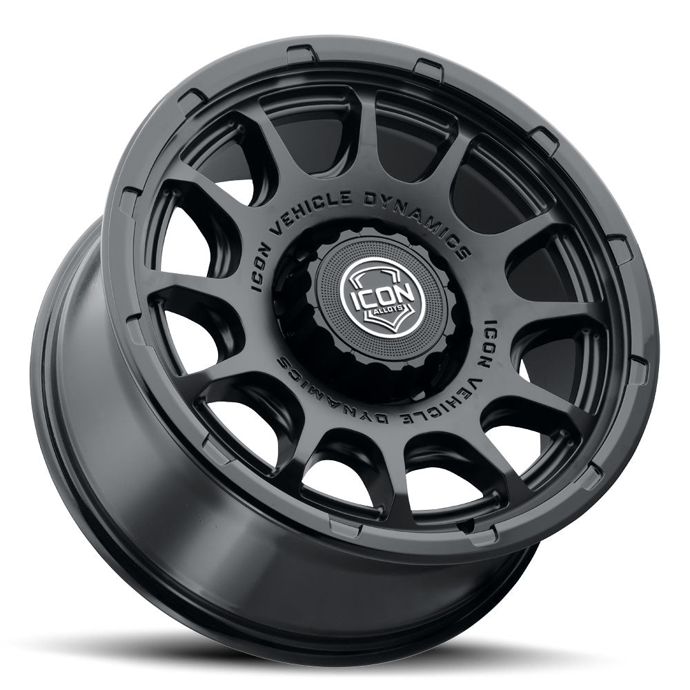 Rancho 20 X 9 / 8 X 170 6MM Offset 5.25 Inch Backspace Double Black, ICON Alloys