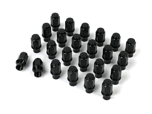 Lug Nut Kit M14 X 1.5 Extended Thread With Custom Shank Black 24 Count Black, ICON Alloys
