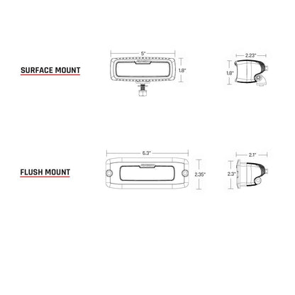 Diffused Rear Facing High/Low Surface Mount Red Pair SR-Q Pro RIGID Industries