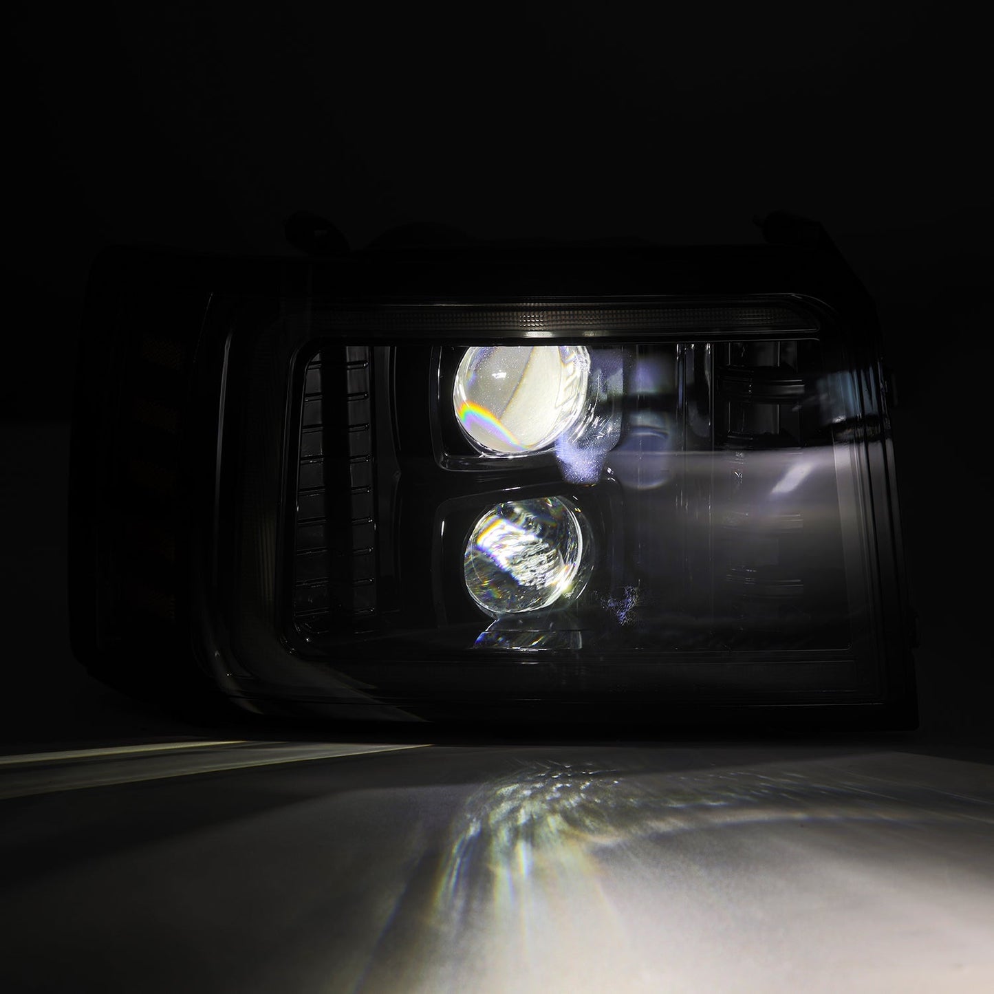 92-96 Ford F-Series/Bronco LUXX-Series LED Projector Headlights Alpha-Black | AlphaRex