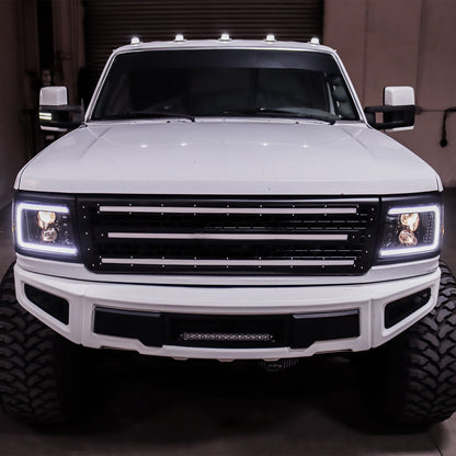 92-96 Ford F-Series/Bronco LUXX-Series LED Projector Headlights Chrome | AlphaRex