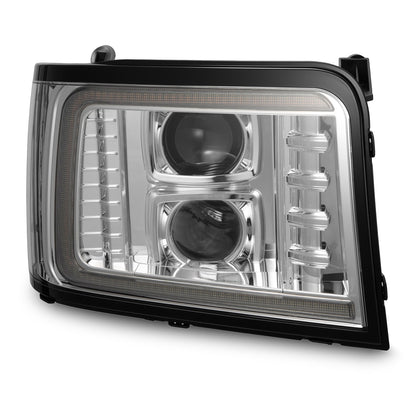 92-96 Ford F-Series/Bronco PRO-Series Halogen Projector Headlights Chrome | AlphaRex