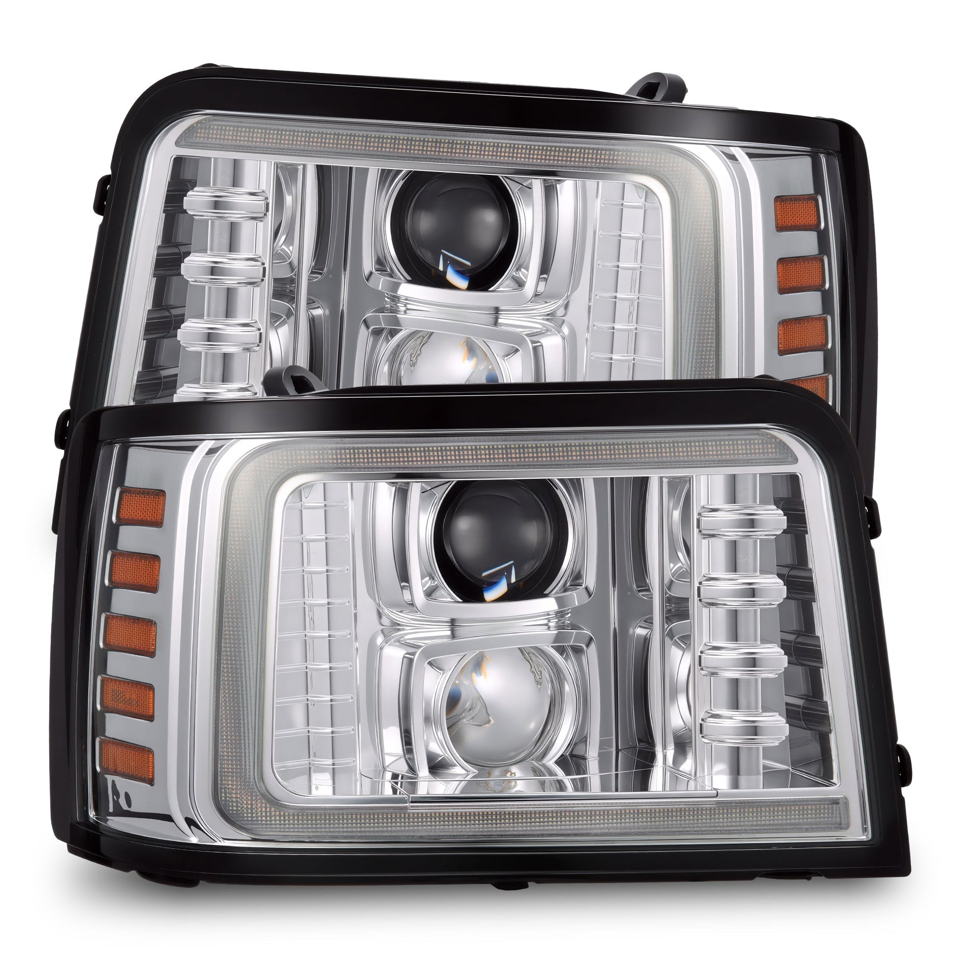 92-96 Ford F-Series/Bronco PRO-Series Halogen Projector Headlights Chrome | AlphaRex