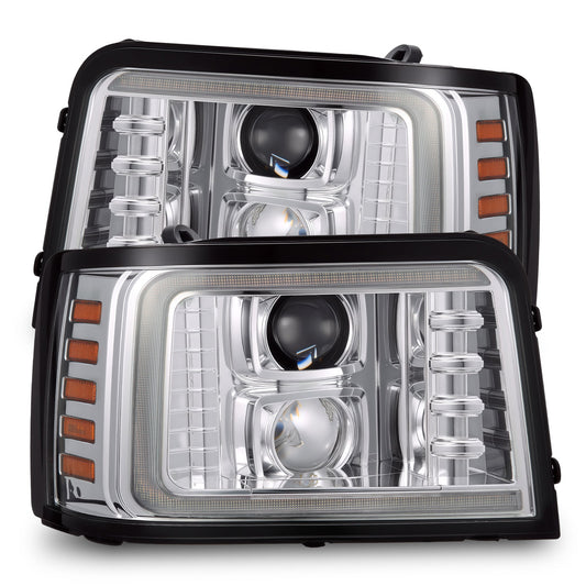 92-96 Ford F-Series/Bronco PRO-Series Halogen Projector Headlights Chrome | AlphaRex