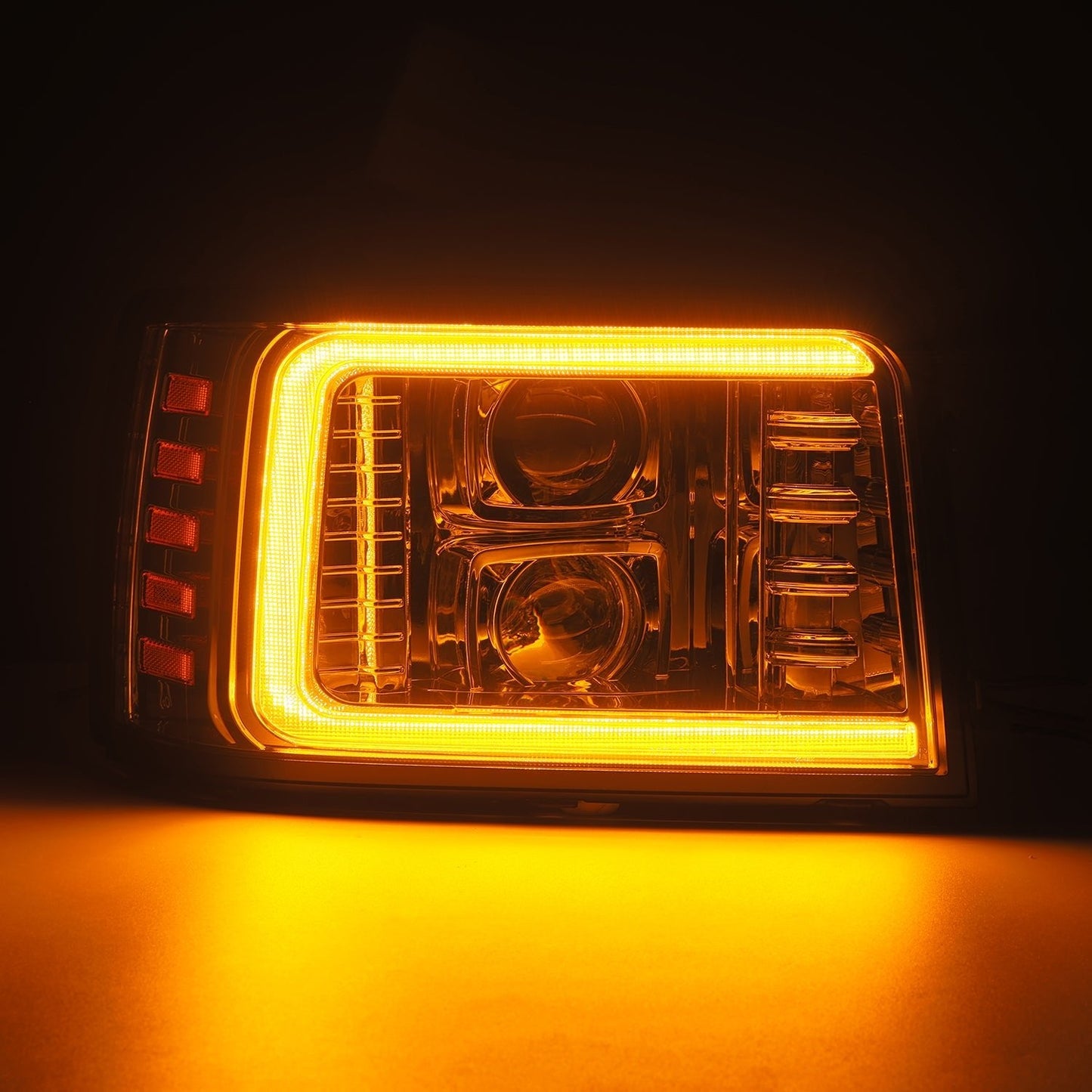 92-96 Ford F-Series/Bronco PRO-Series Halogen Projector Headlights Chrome | AlphaRex