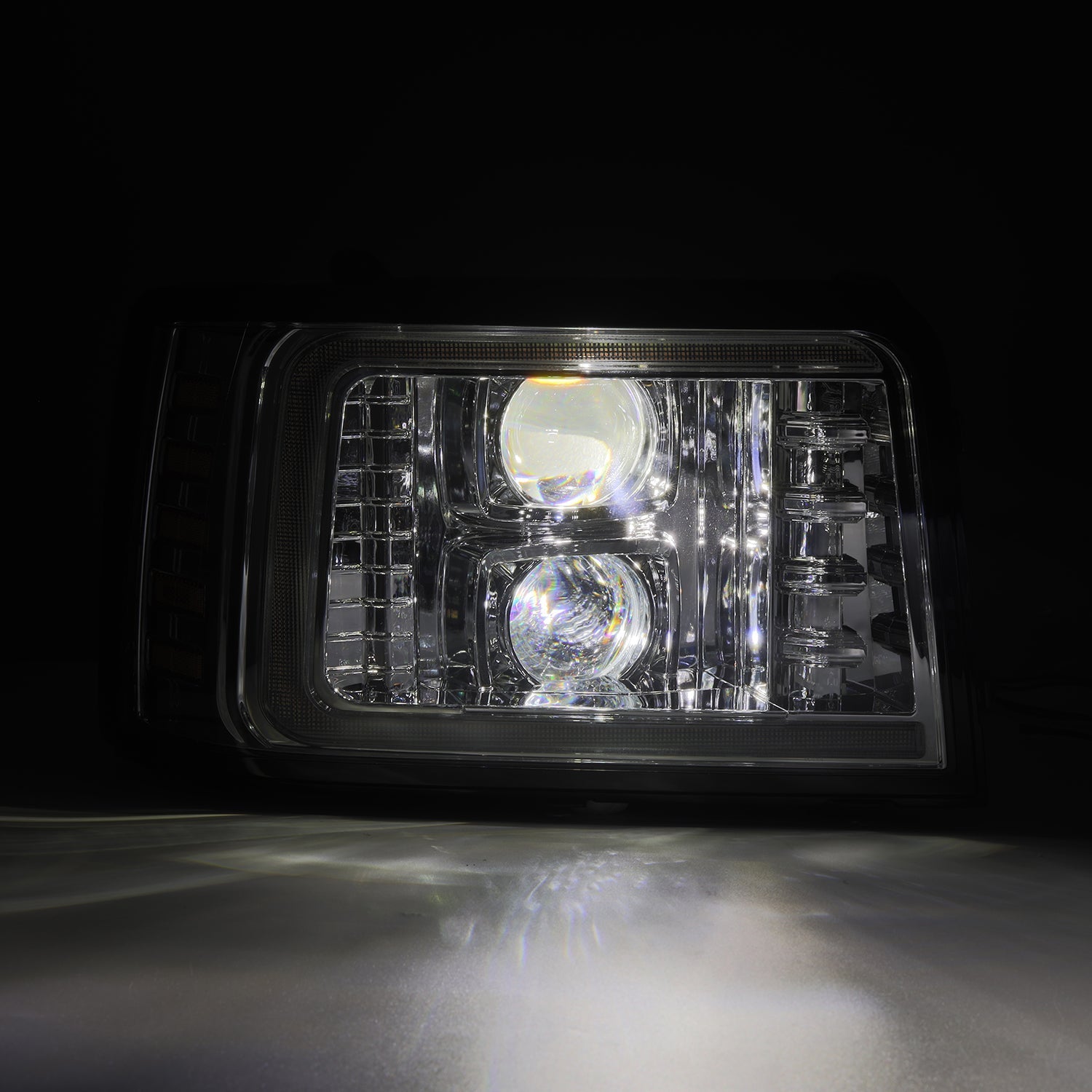 92-96 Ford F-Series/Bronco LUXX-Series LED Projector Headlights Chrome | AlphaRex