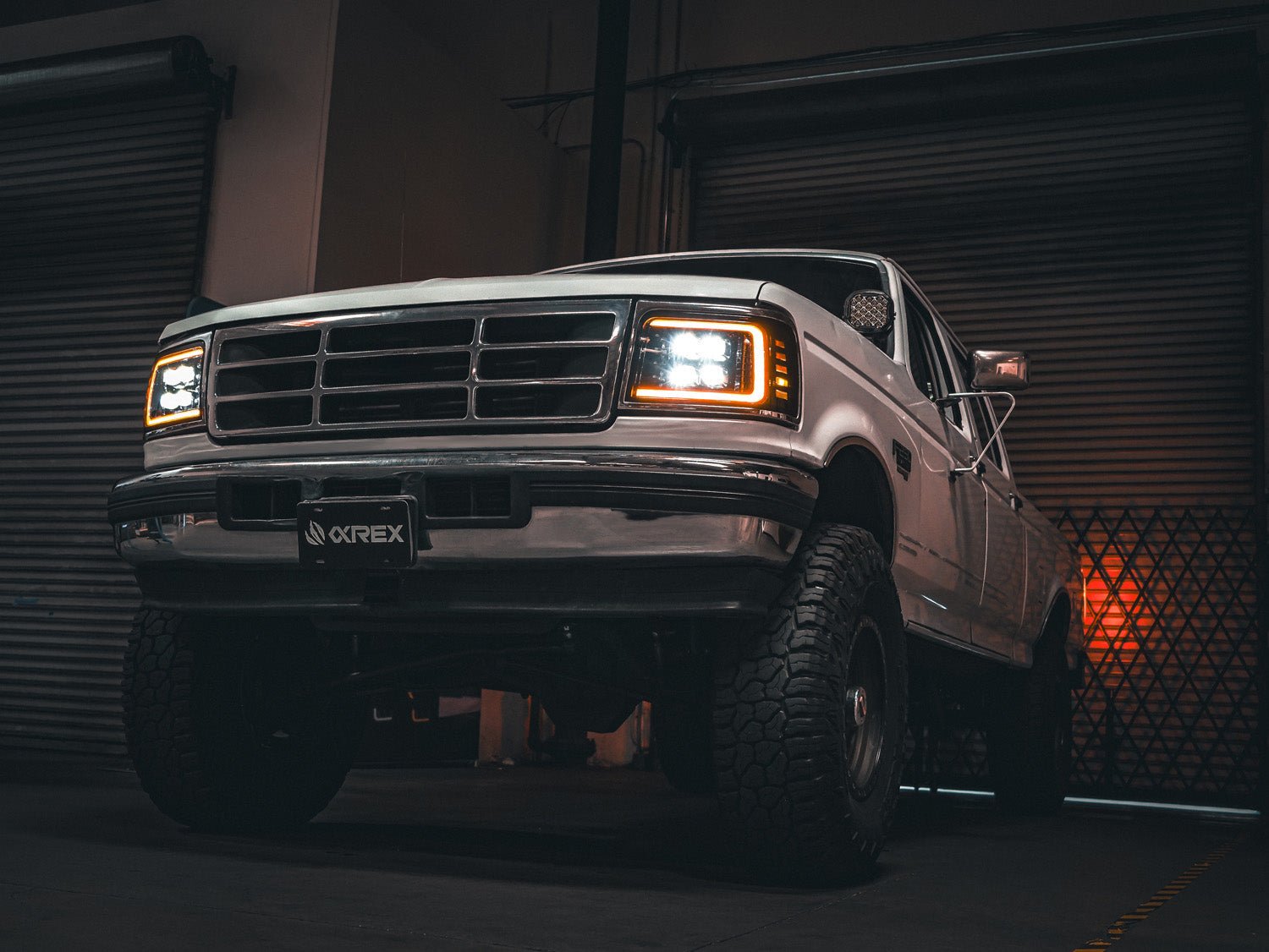 92-96 Ford F-Series/Bronco NOVA-Series LED Projector Headlights Alpha-Black | AlphaRex
