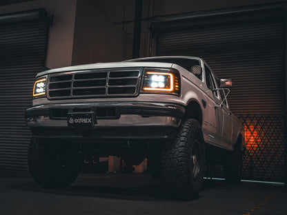 92-96 Ford F-Series/Bronco NOVA-Series LED Projector Headlights Alpha-Black | AlphaRex