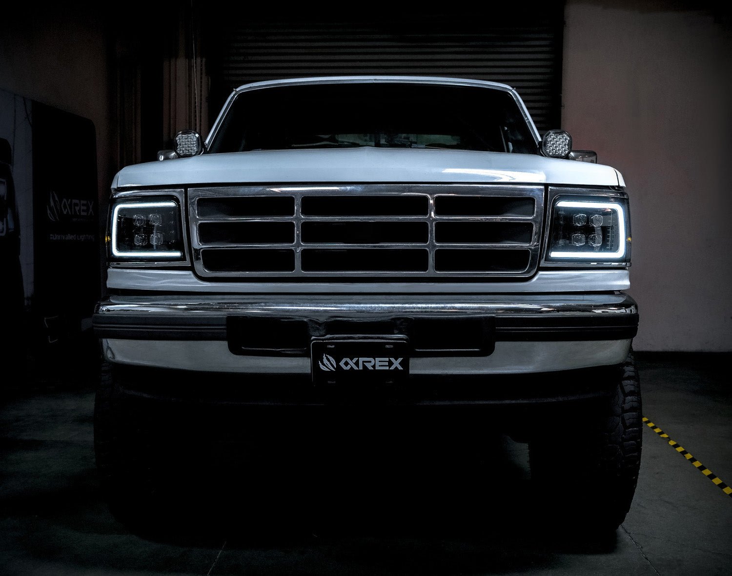 92-96 Ford F-Series/Bronco NOVA-Series LED Projector Headlights Alpha-Black | AlphaRex