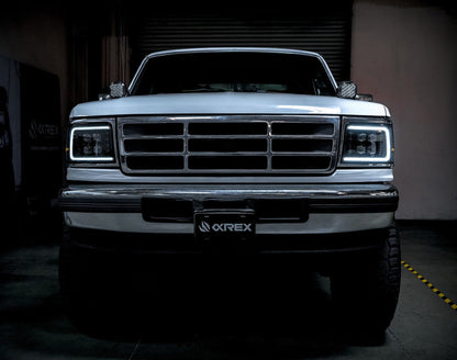 92-96 Ford F-Series/Bronco NOVA-Series LED Projector Headlights Alpha-Black | AlphaRex