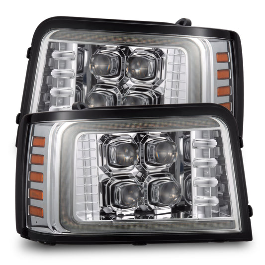 92-96 Ford F-Series/Bronco NOVA-Series LED Projector Headlights Chrome | AlphaRex