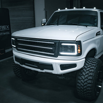 92-96 Ford F-Series/Bronco PRO-Series Halogen Projector Headlights Chrome | AlphaRex