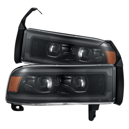 94-01 Dodge Ram 1500/94-02 Ram 2500/3500 LUXX-Series LED Headlights Alpha-Black | AlphaRex
