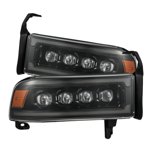 94-01 Dodge Ram 1500/94-02 Ram 2500/3500 NOVA-Series LED Headlights Alpha-Black | AlphaRex