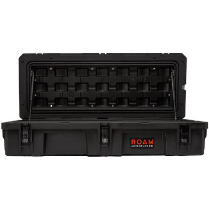 ROAM 95L Rugged Case shown with open lid in Black color