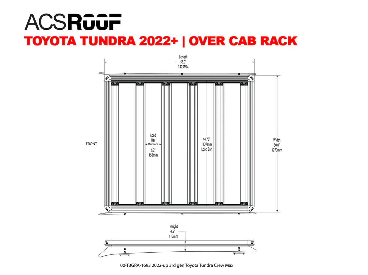 ACS ROOF | Over Cab Platform Rack for TOYOTA TUNDRA 2022+
