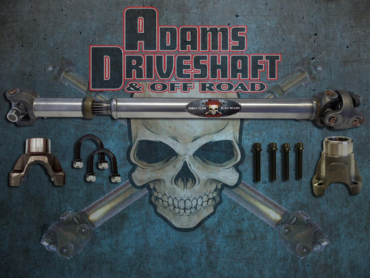 Adams Driveshaft JK Front 1310 CV Driveshaft Solid U-Joints With Pinion Yoke Extreme Duty Series