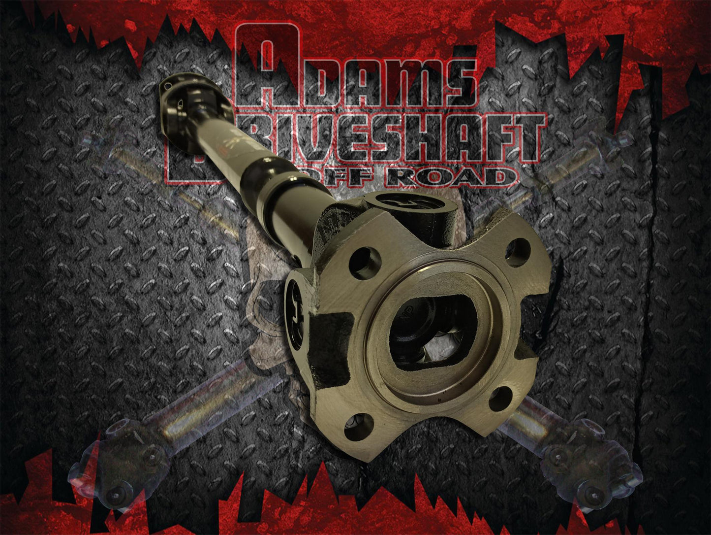 Adams Driveshaft OEM Flange Style JK Front 1350 CV Driveshaft Extreme Duty Series Solid U-Joint