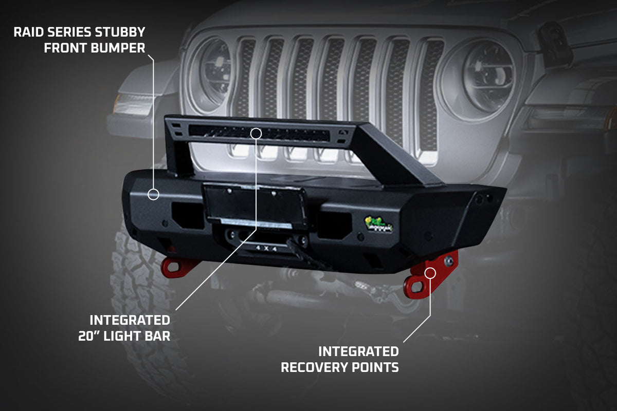 Raid Stubby Front Bumper Kit for Jeep Wrangler JK (2007-2017)