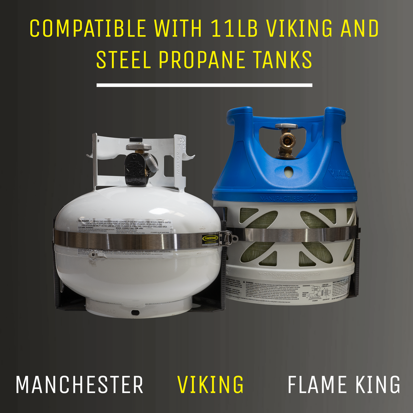 Tor LOCKER Bracket for 11 lb Squatty Propane Tank & 11 lb Viking Composite Tank