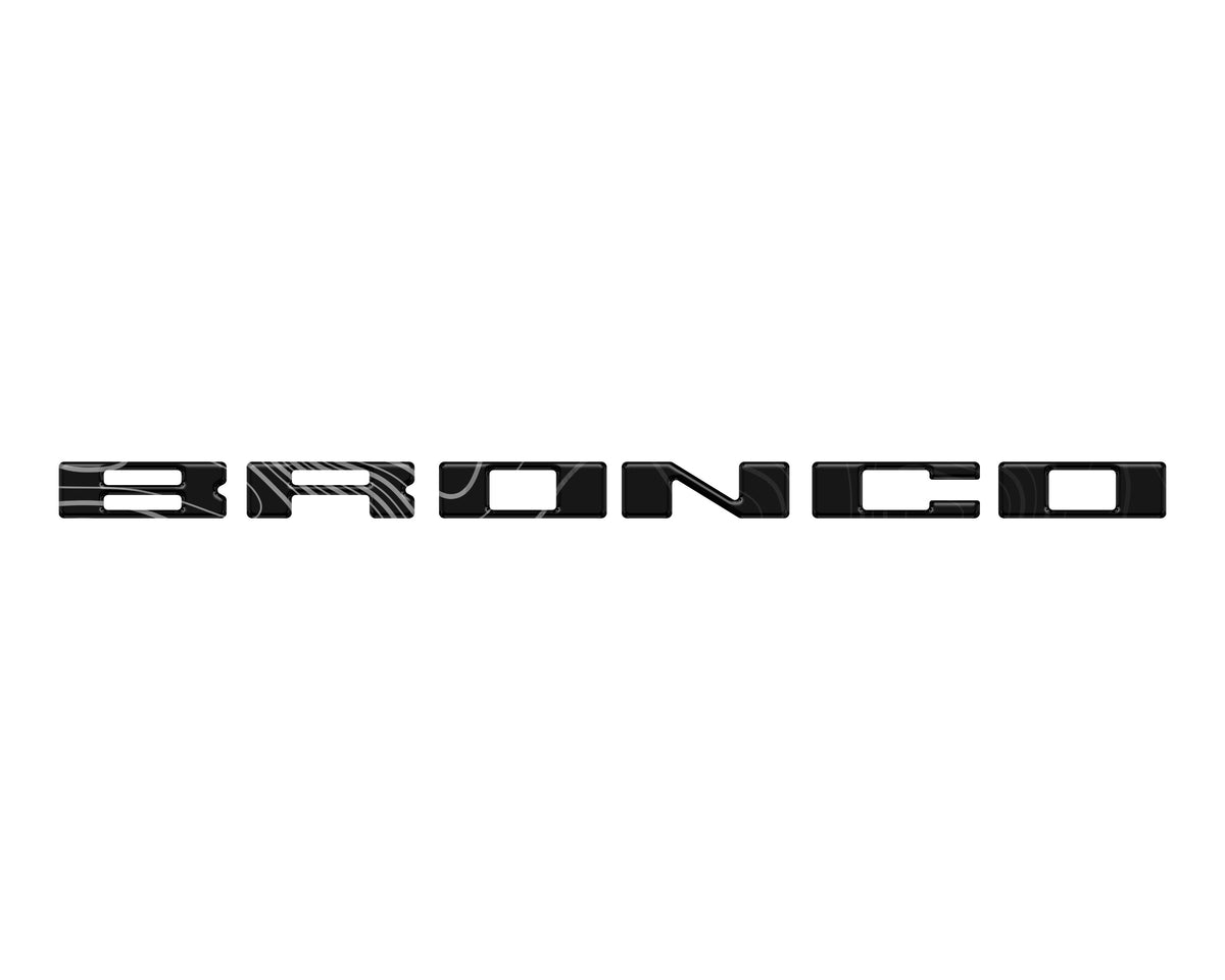 Roof Cross Bar Support Letter Overlays Fits 2022-2025 Ford Bronco