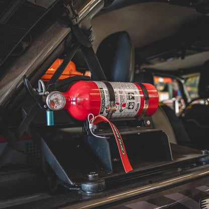 Quick-Release Bracket - 2.5 lb ABC Fire Exinguisher, Power Shot, Pro Eagle Phoenix CO2 Jack