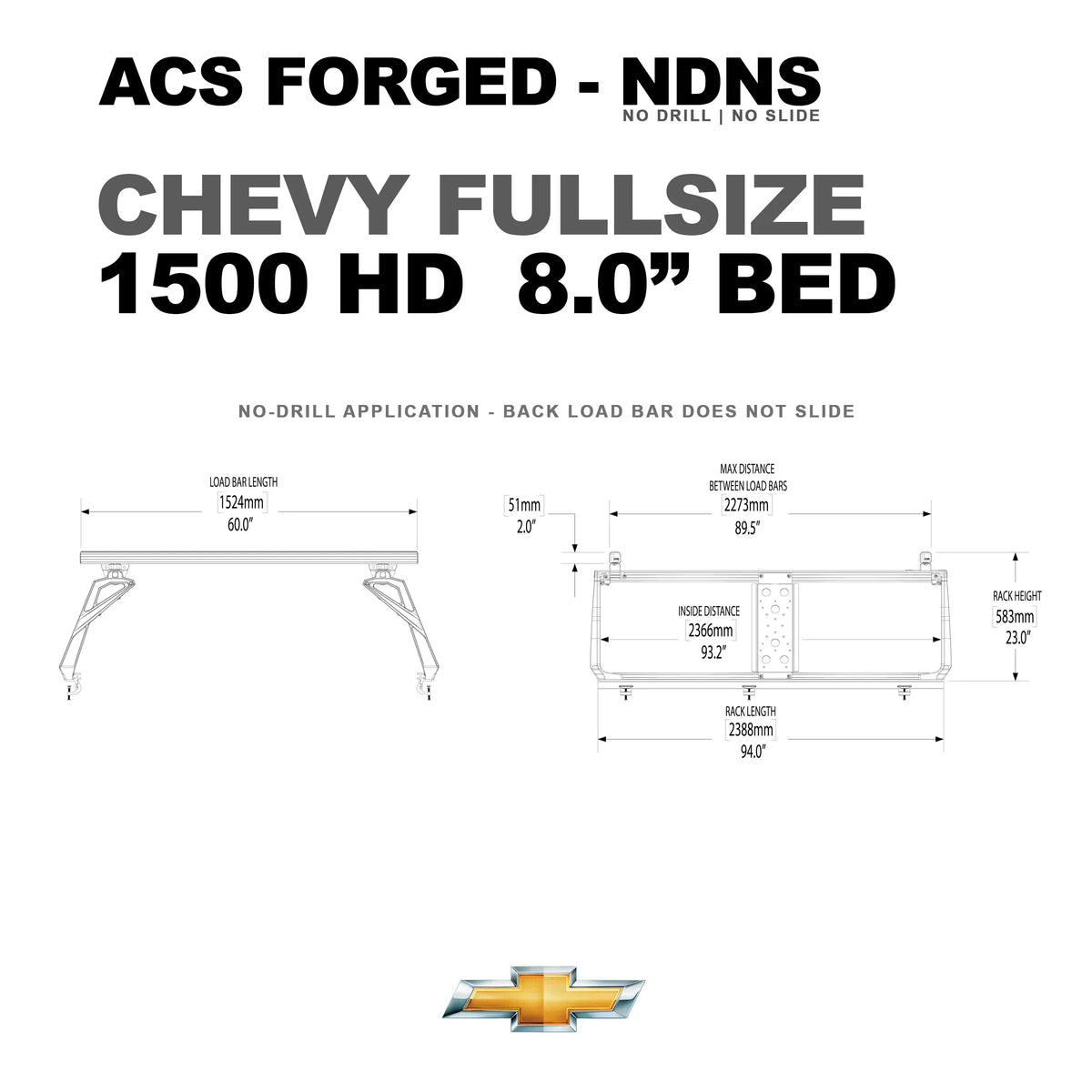 Active Cargo System - FORGED NO DRILL - Chevrolet