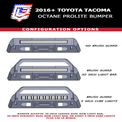 2016-2023 Toyota Tacoma Octane Prolite Front Winch Bumper Chassis Unlimited