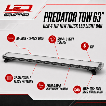Predator Emergency LED Tow Truck Light Bar 63 in - Stop & Turn