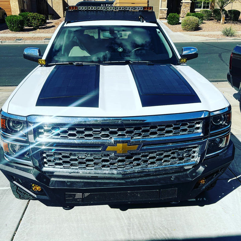Chevrolet Silverado 1500 (2014-2015) Lensun 110W Hood Flexible Solar Panel