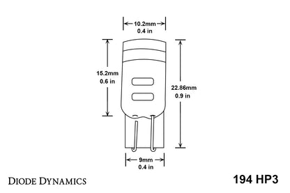 194 LED Bulb HP3 LED Red Pair Diode Dynamics