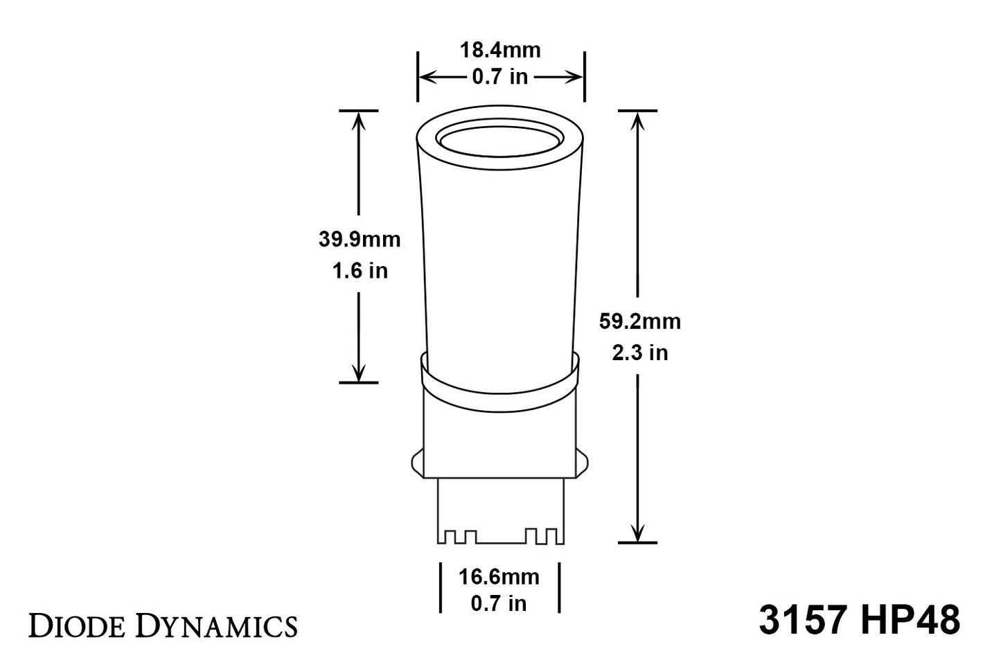 3157 LED Bulb HP48 LED Amber Single Diode Dynamics