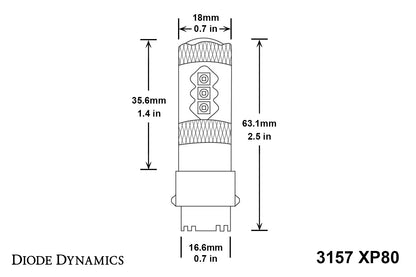 3157 LED Bulb XP80 LED Amber Pair Diode Dynamics