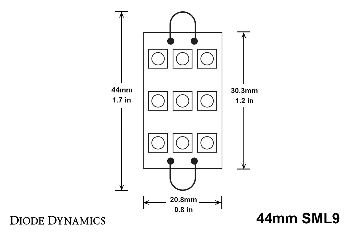 44mm SML9 LED Bulb Blue Pair Diode Dynamics
