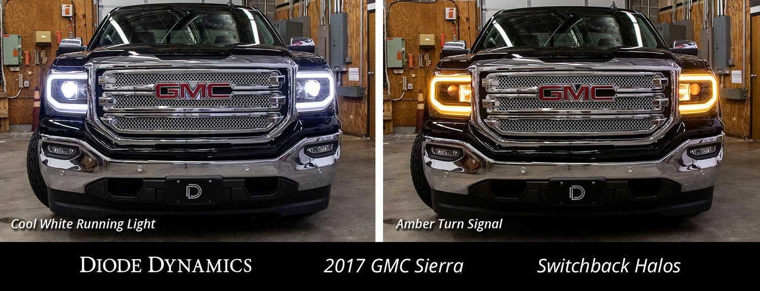 GMC Sierra LED Halos Switchback 16-18 Sierra 1500 Diode Dynamics